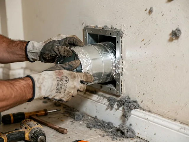 Professional dryer vent repair and installation by Greenwich Dryer Vent Cleaning in Greenwich